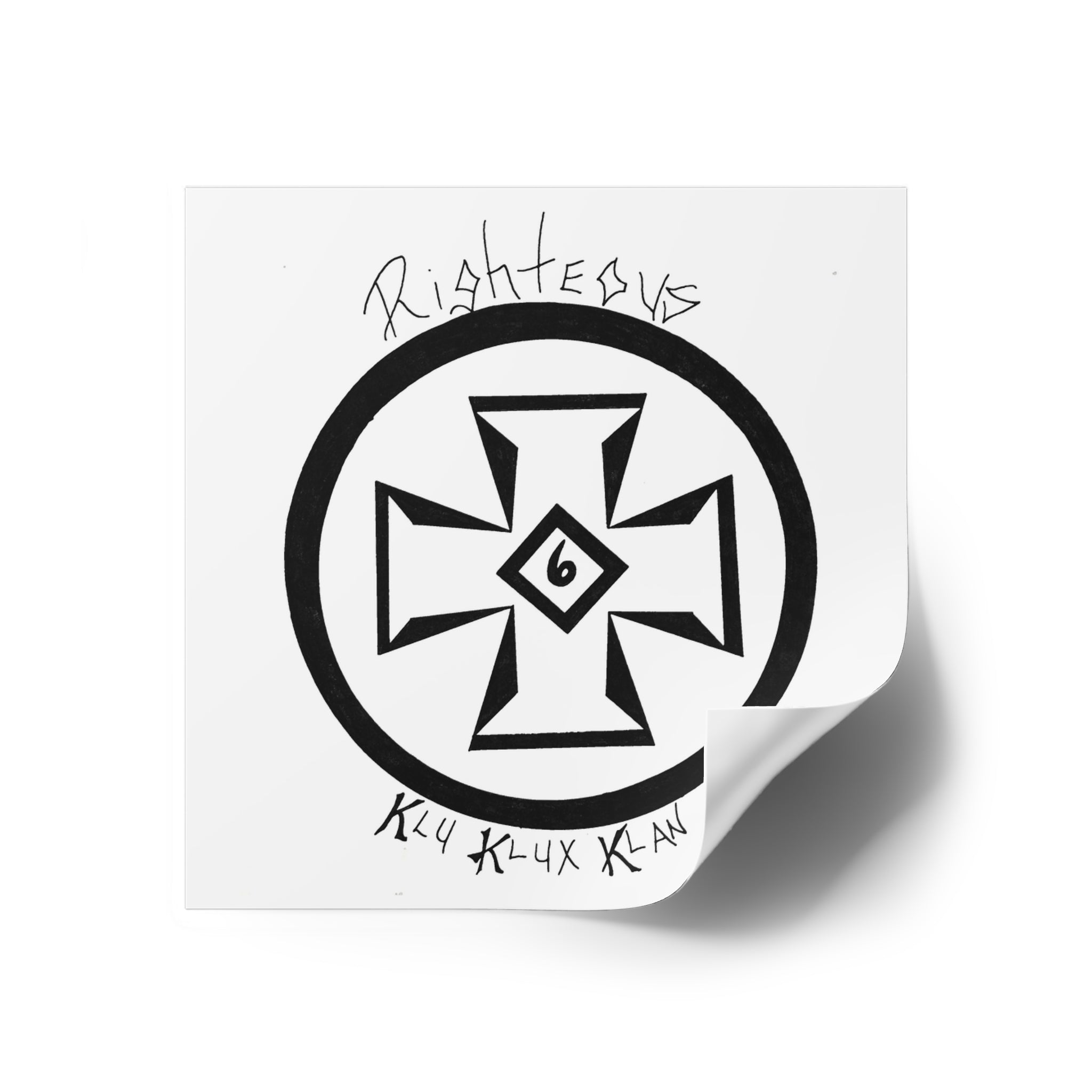 Righteous Klu Klux Klan Square Stickers, Ideal for Decor, Gifts, and More