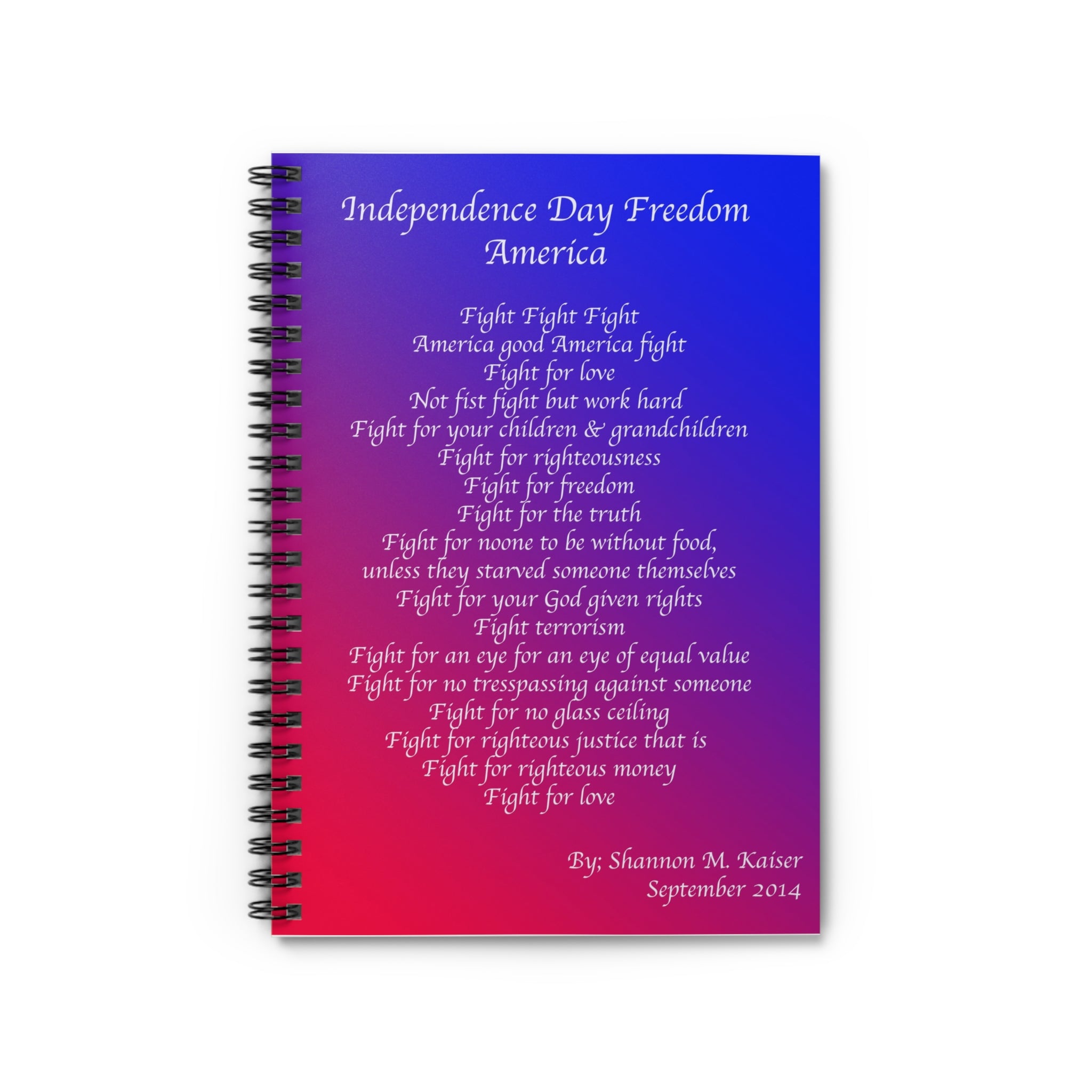 Independence Day Freedom Spiral Notebook - Ruled Line, Patriotic Note Journal, Red-White-Blue Writing Pad, Gift for Freedom Lovers, [...]