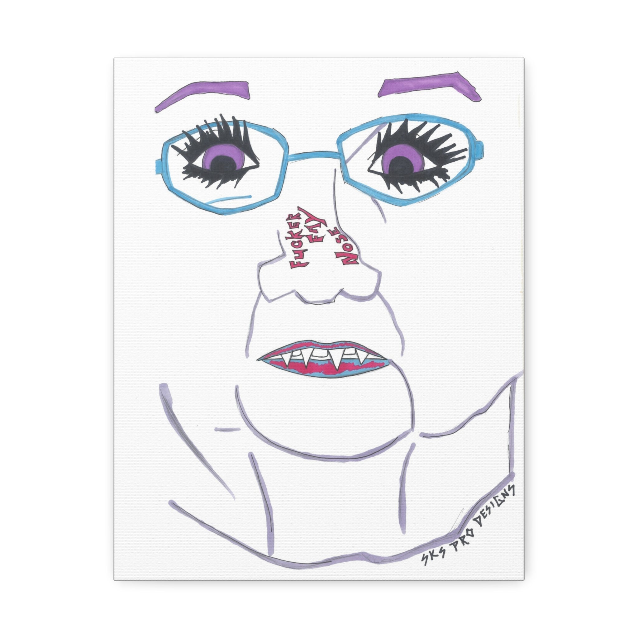 Unique Whimsical Art Canvas, Playful Home Decor, Funky Gallery Wall Accent, Gift for Art Lovers, Quirky Wall Decor