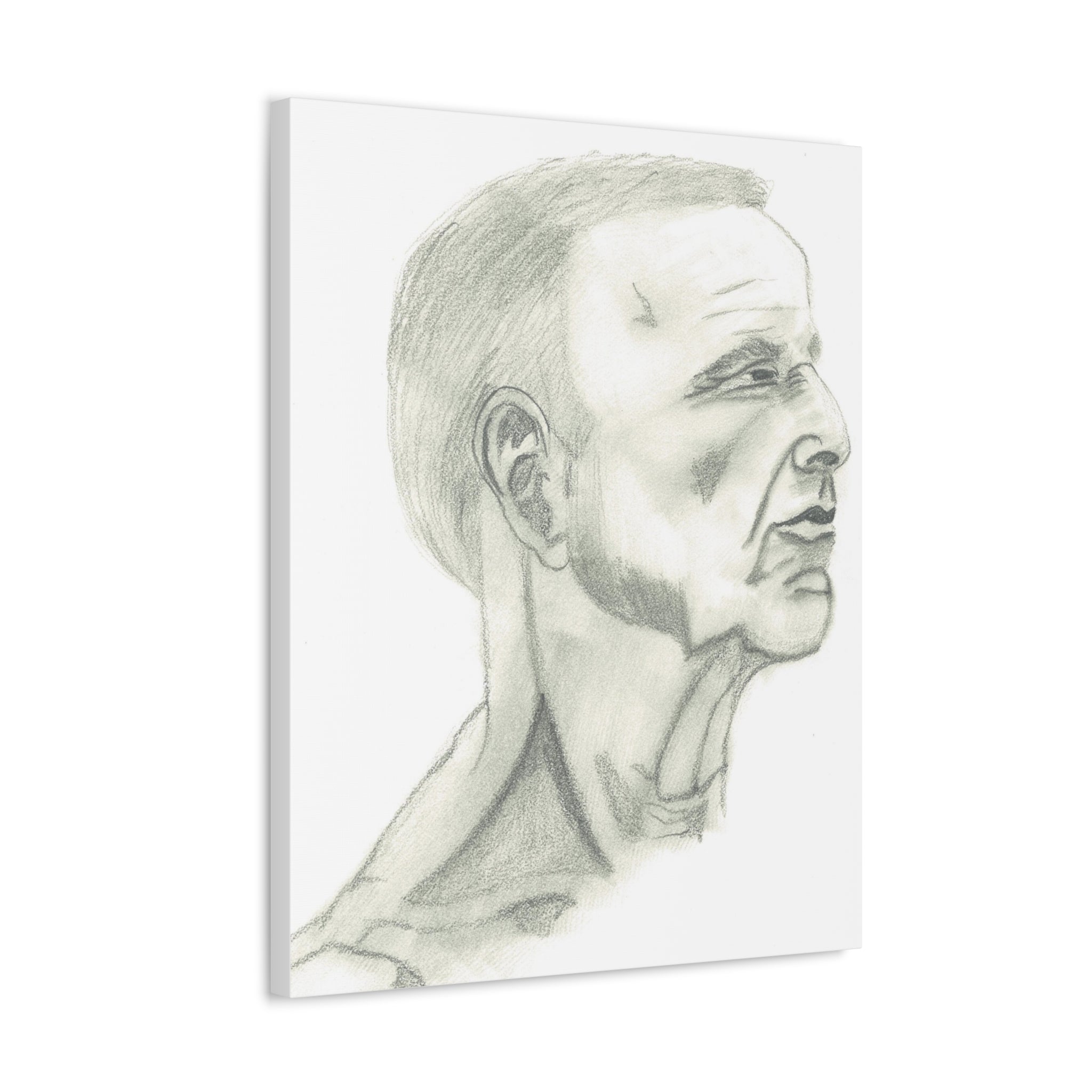 Artistic Stretched Canvas Wall Decor, Contemporary Home Art, Modern Sketched Portrait, Unique Gift for Art Lovers, Masculine Decor