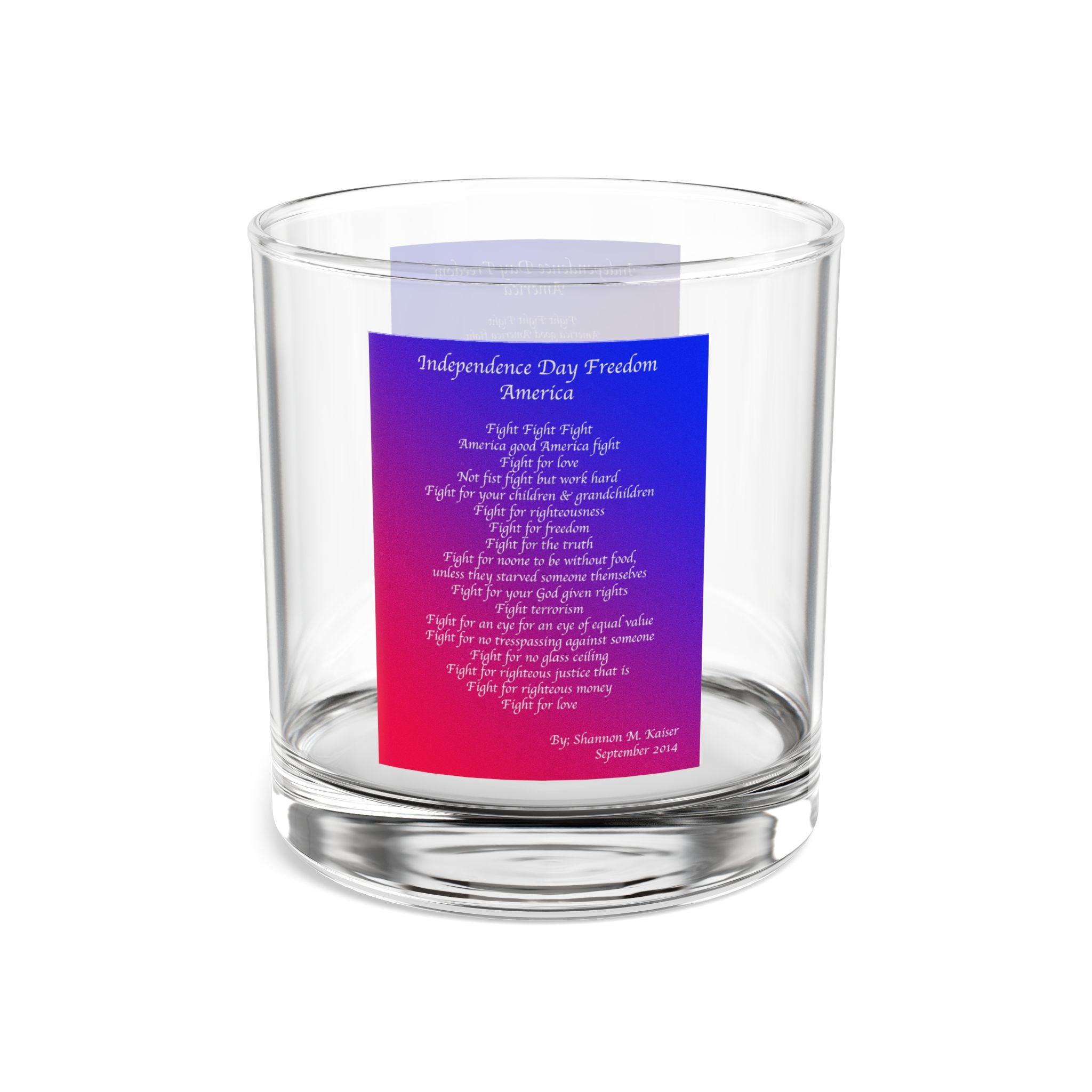 Independence Day Rocks Glass, 10oz - Patriotic Drinkware for Celebrations, Gifts, Barware, Home Decor, Red White Blue Accessories