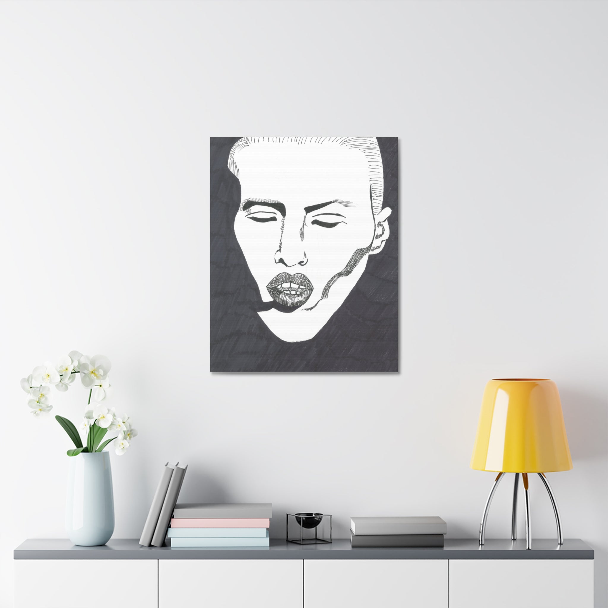 Artistic Stretched Canvas Wall Decor, Minimalist Face Art, Modern Home Decor, Unique Gift for Art Lovers, Contemporary Wall Art, [...]