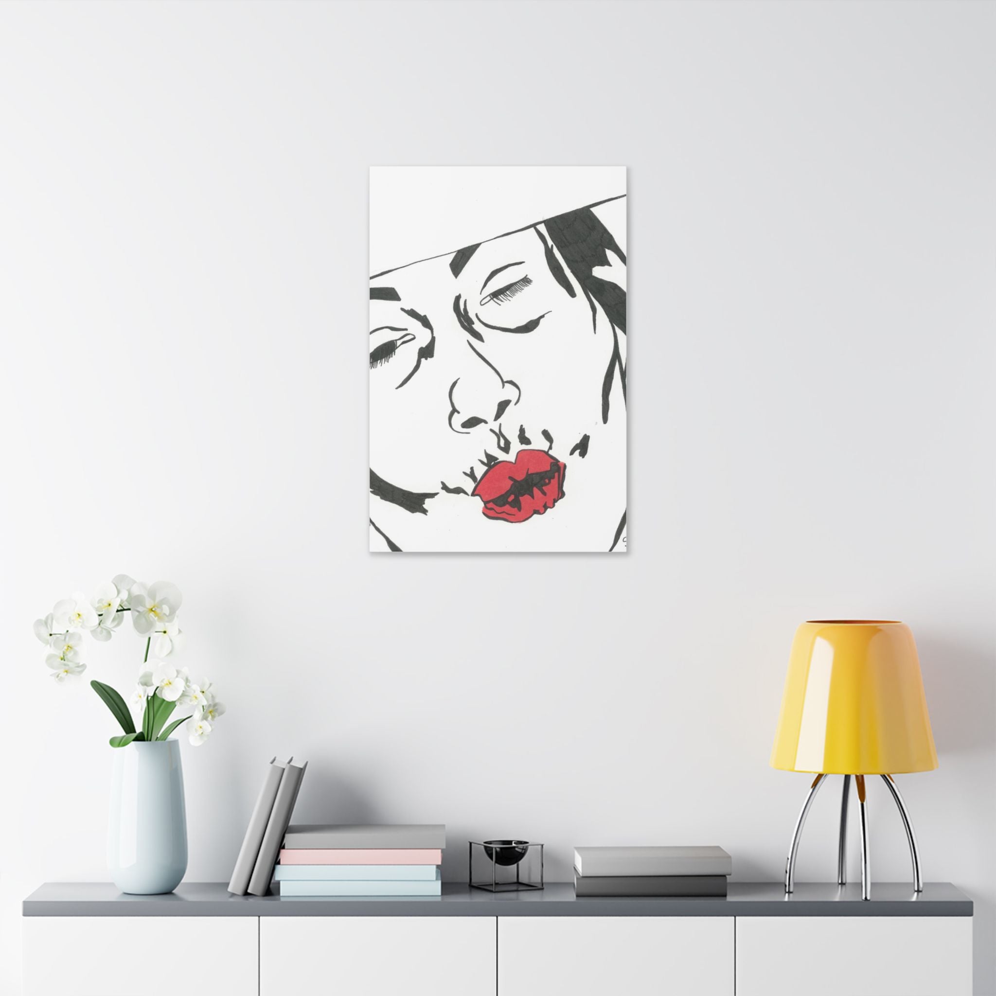 Artistic Lips Canvas Wall Art, Modern Decor, Unique Gift, Home Gallery, Boho Interior, Statement Piece