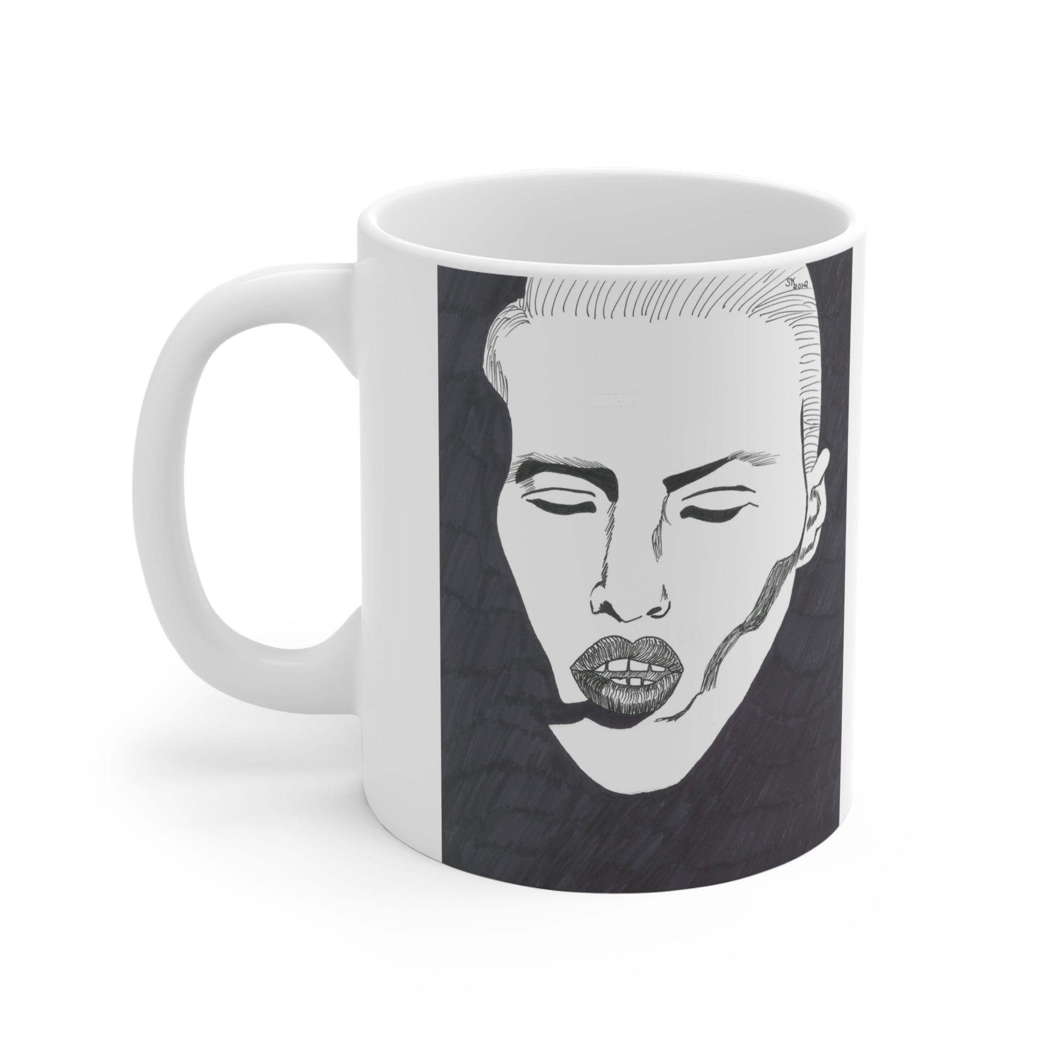 Artistic Black and White Portrait Mug | Unique Coffee Cup | Modern Home Decor | Gift for Art Lovers, Birthdays, Housewarming