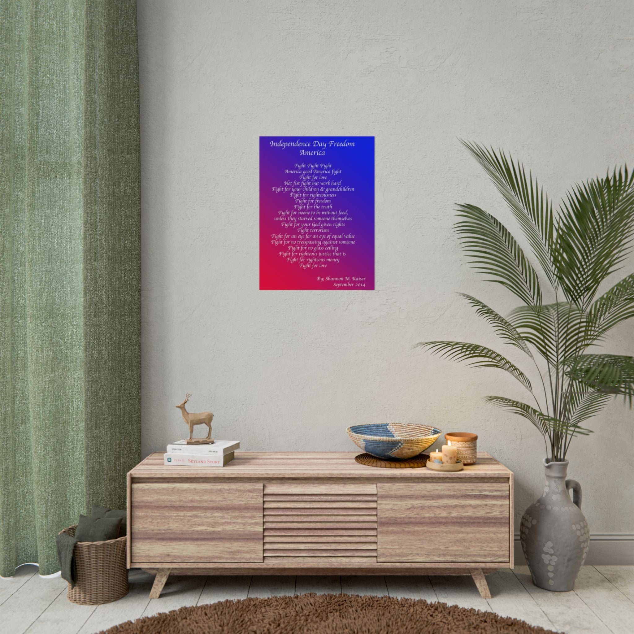 Patriotic Freedom Poster, Independence Day Decor, Inspirational Wall Art, Americana Home Decor, Motivational Gift for National Holidays