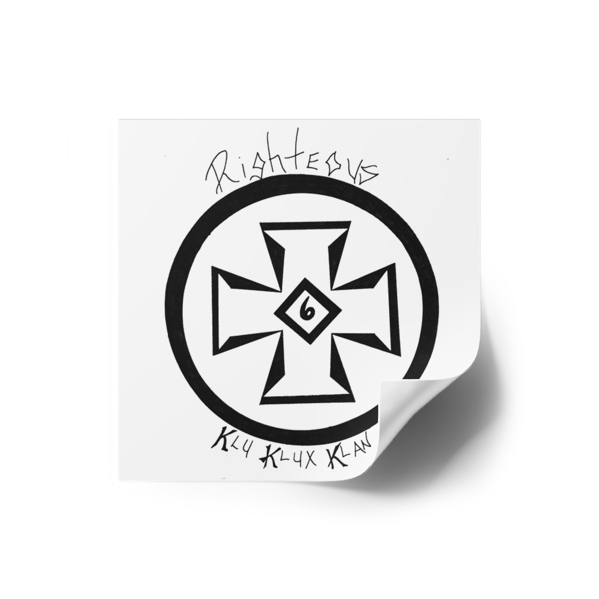 Righteous Klu Klux Klan Square Stickers, Ideal for Decor, Gifts, and More