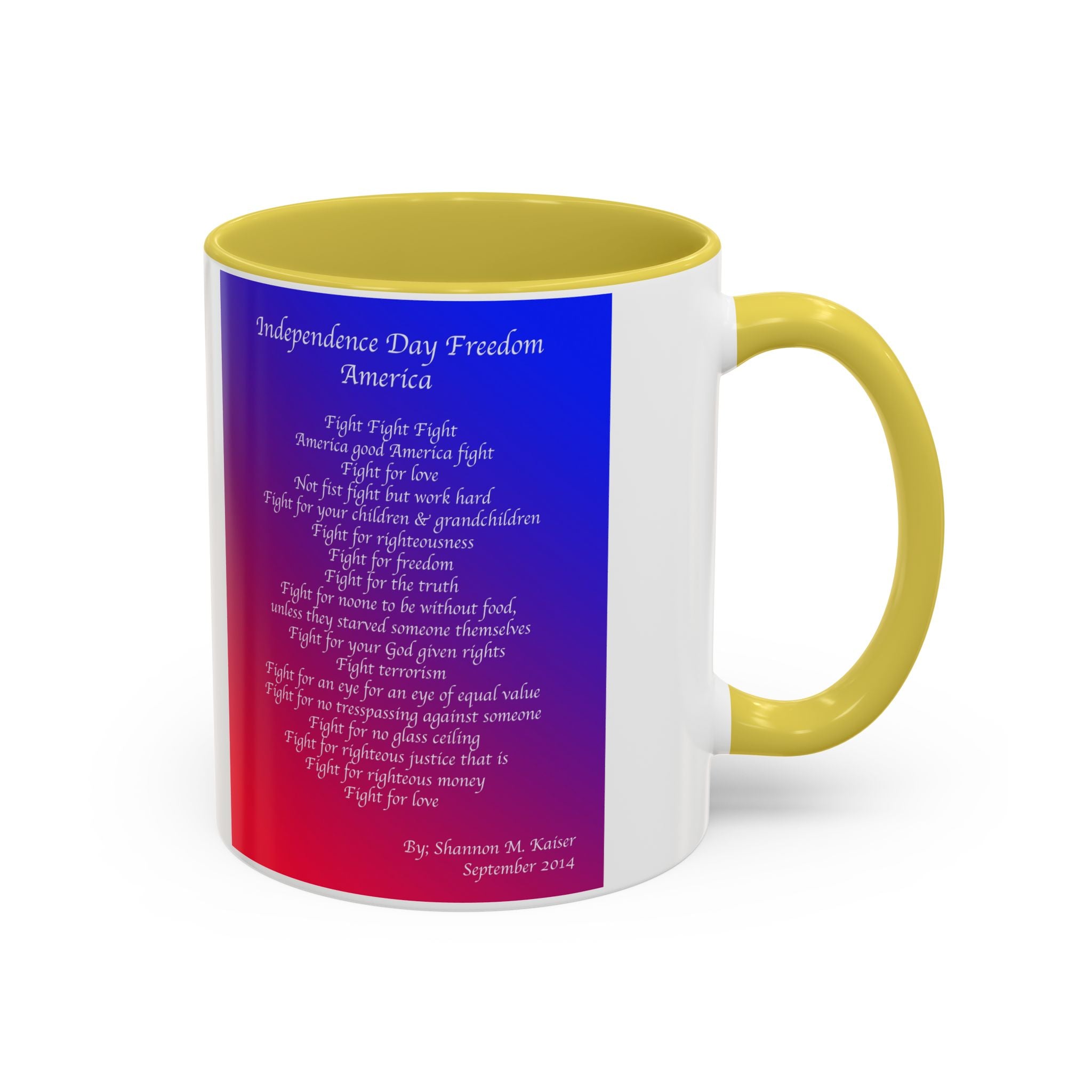 Colorful Independence Day Mug, Patriotic Coffee Cup, Freedom Quote Gift, 4th of July Decor, Inspirational Drinkware