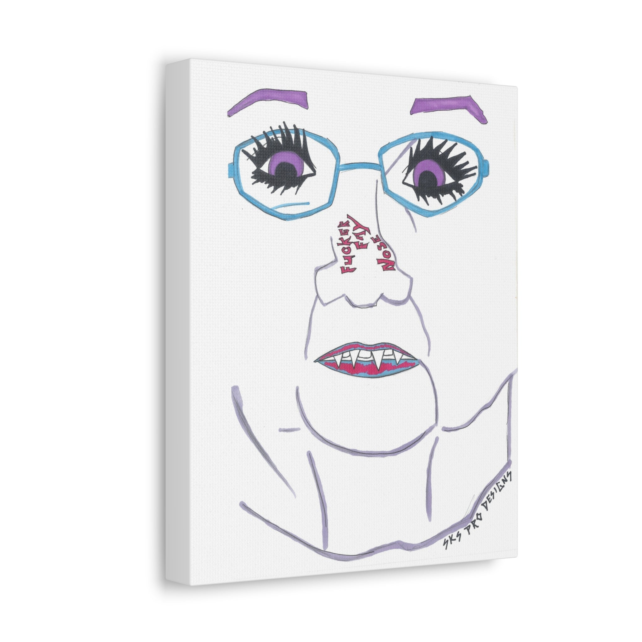 Unique Whimsical Art Canvas, Playful Home Decor, Funky Gallery Wall Accent, Gift for Art Lovers, Quirky Wall Decor