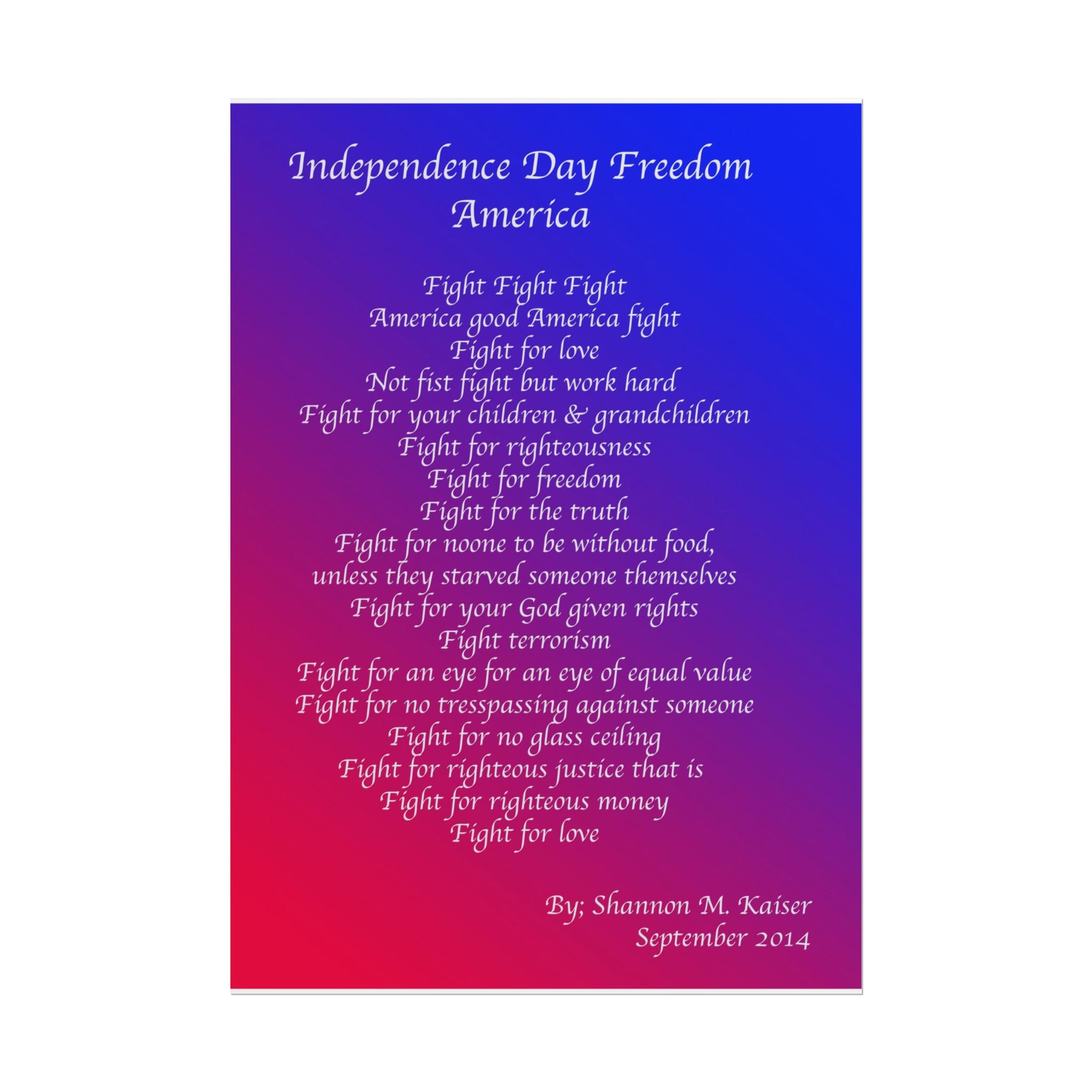Patriotic Freedom Poster, Independence Day Decor, Inspirational Wall Art, Americana Home Decor, Motivational Gift for National Holidays