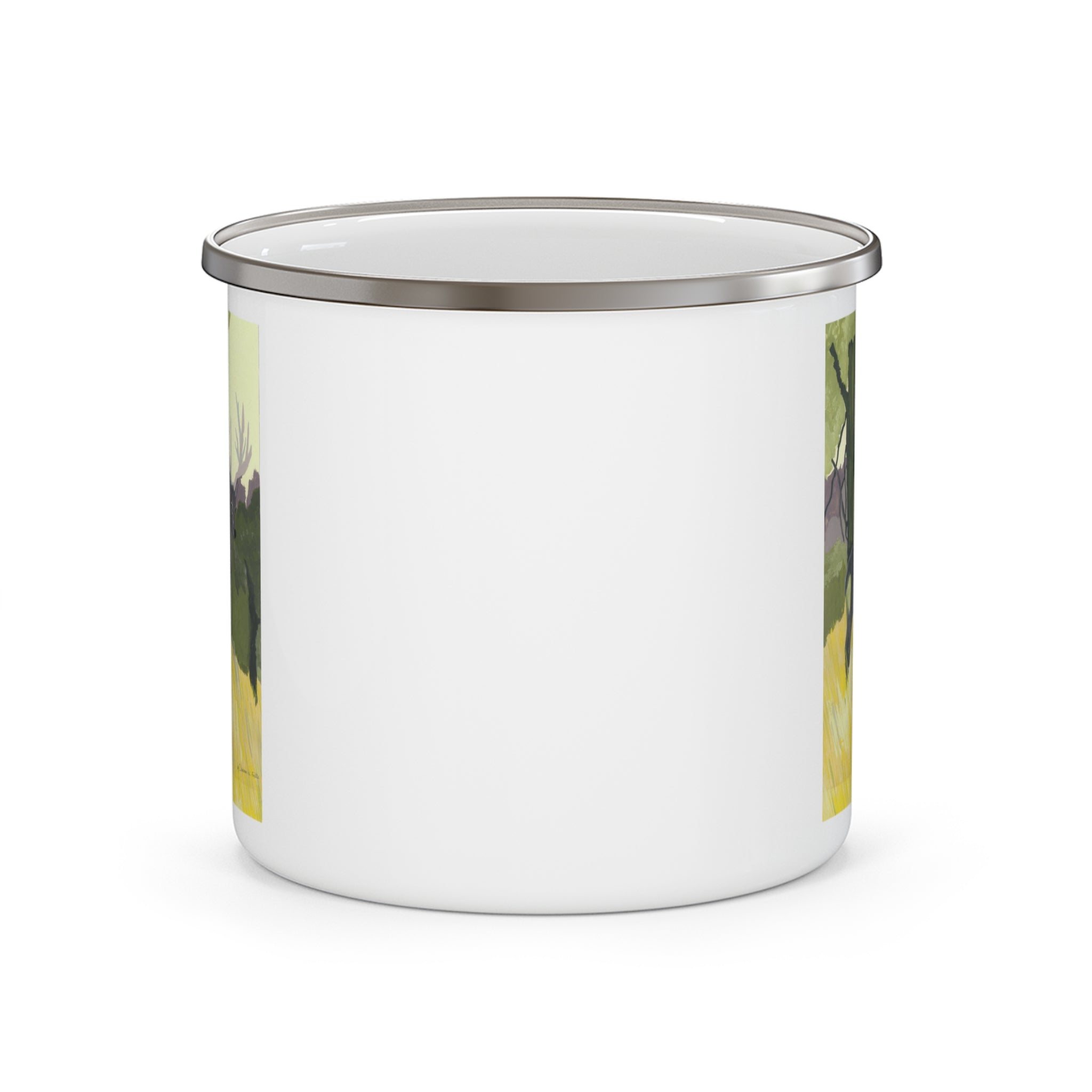 Rustic Enamel Camping Mug - Nature Lover Gift, Outdoor Adventure Cup, Hiking Coffee Mug, Unique Cabin Decor