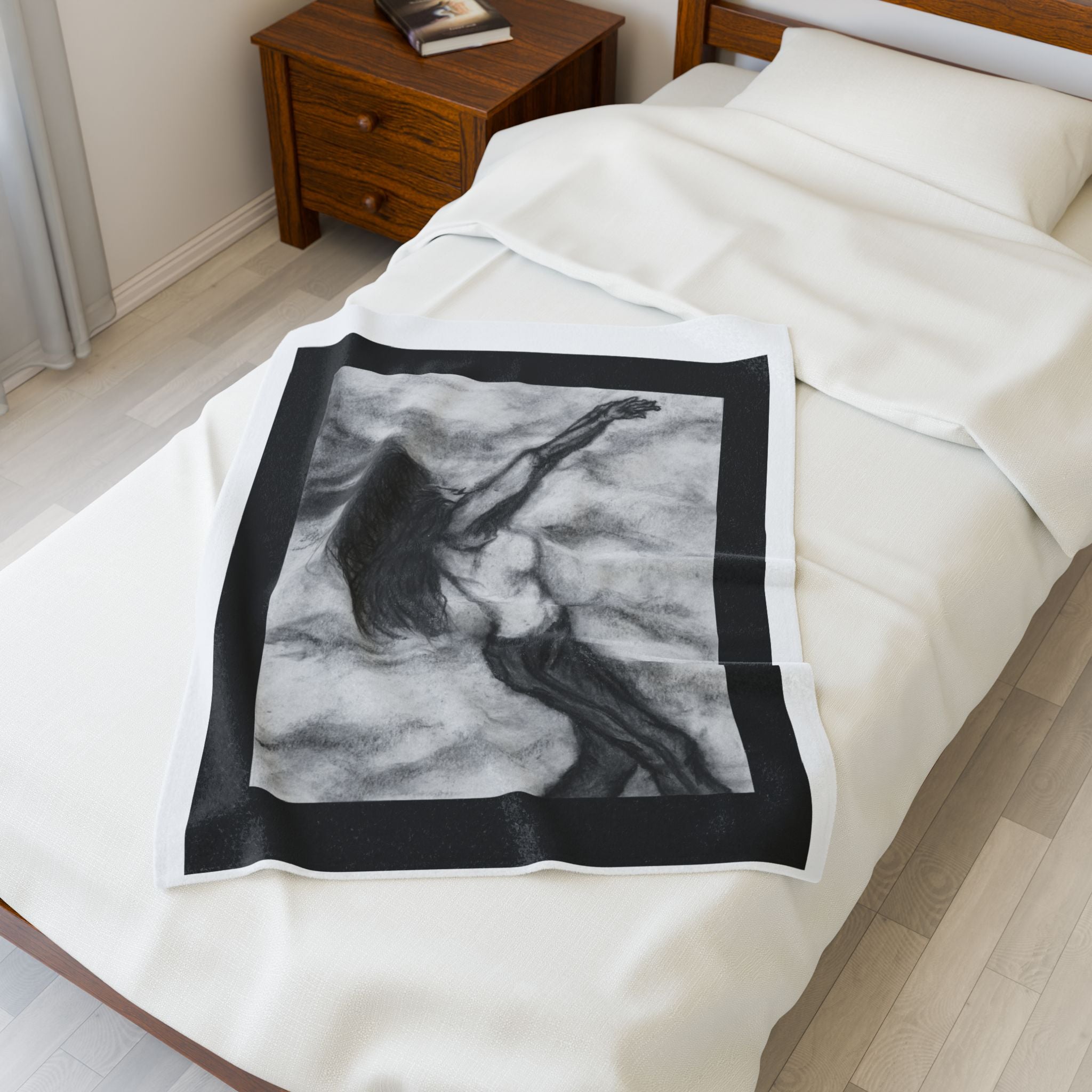 Emotional Velveteen Plush Blanket, Cozy Throw Blanket, Art Blanket, Living Room Decor, Gift for Her, Inspirational Home Accessory