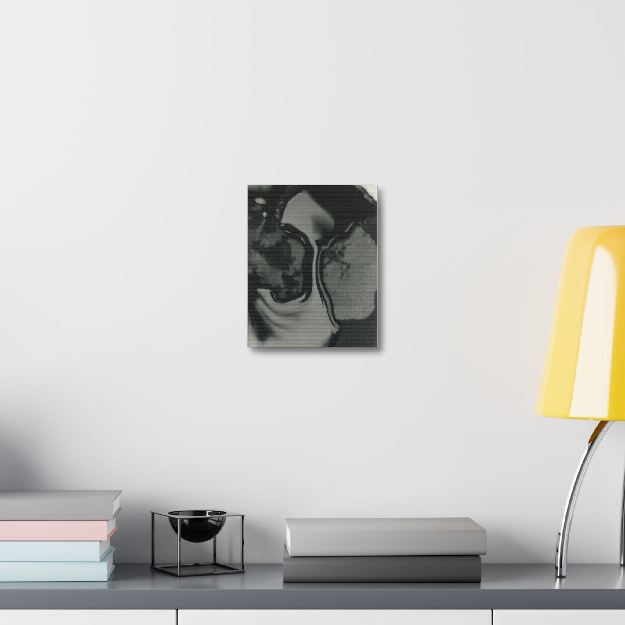 Abstract Black and White Stretched Canvas Art | Modern Home Decor, Office Wall Art, Minimalist Print, Gift for Art Lovers