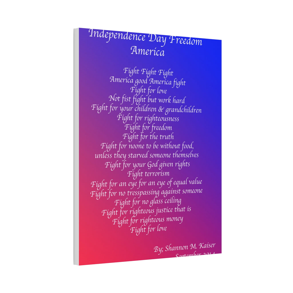 Independence Day Freedom Canvas Art, Patriotic Home Decor, 4th of July Wall Art, Inspirational Quote Print, Gift for Freedom Lovers
