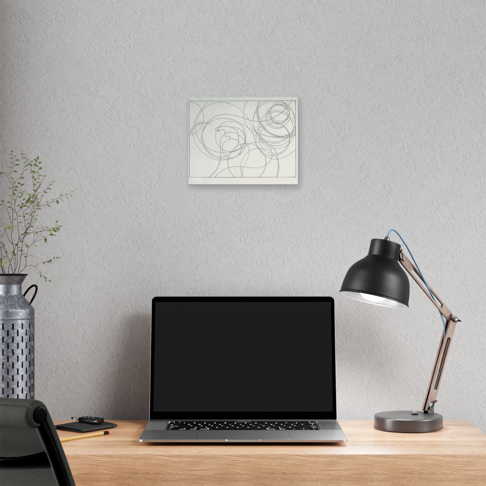 Abstract Line Art Stretched Canvas Wall Decor, Modern Home Art, Minimalist Canvas Print, Geometric Wall Art, Gift for Art Lovers